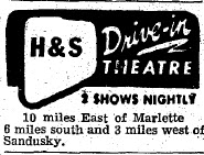 Oct 13 1955 ad Starlite Drive-In, Marlette